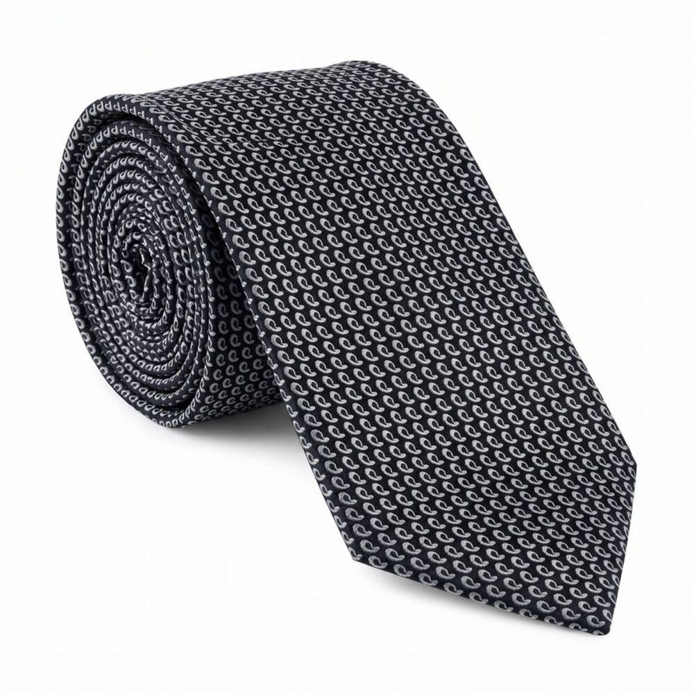 Emporio Armani Black Silk Chain Tie